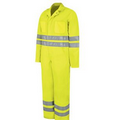 Red Kap Hi Visibility Zip Front Coveralls - Fluorescent Orange/Green/Silver